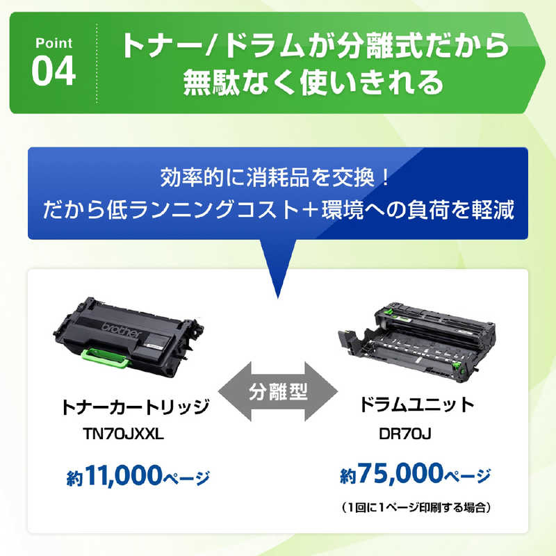 ブラザー　brother　モノクロレーザー複合機 JUSTIO [はがき～A4]　HL-L5210DW
