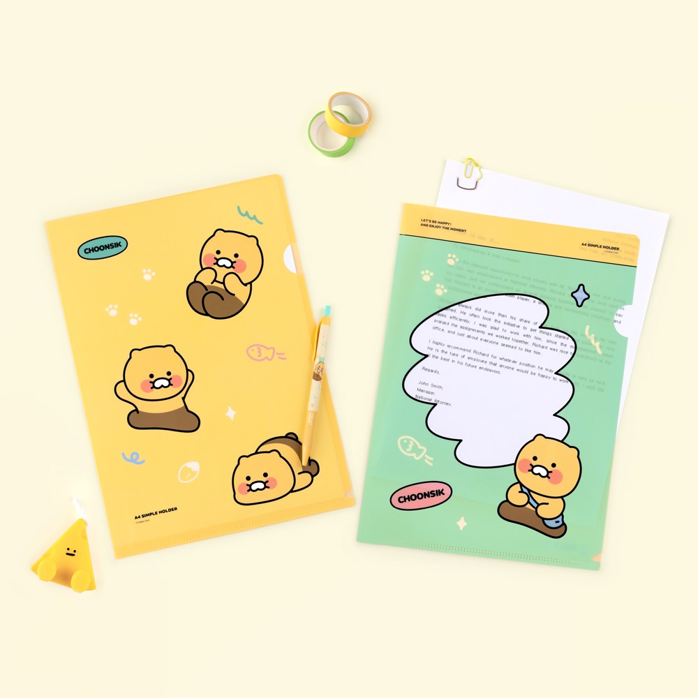 カカオフレンズチュンシクL字ホルダーファイルイエロー8個 カカオフレンズチュンシクL字ホルダーファイルイエロー8個