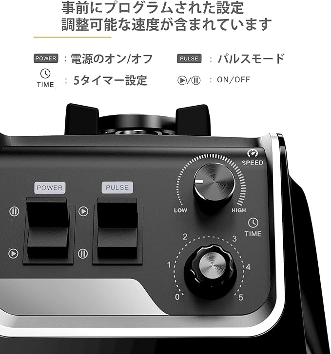 ミキサー 2L ブレンダー 多機能 業務用ブレンダー 家庭用 1400W ハイパワーブレンダー 45000RPM高速回転 過熱保護 水洗い可能 操作簡単 野菜/果物/氷も砕ける/スムージー/ミルミキサ