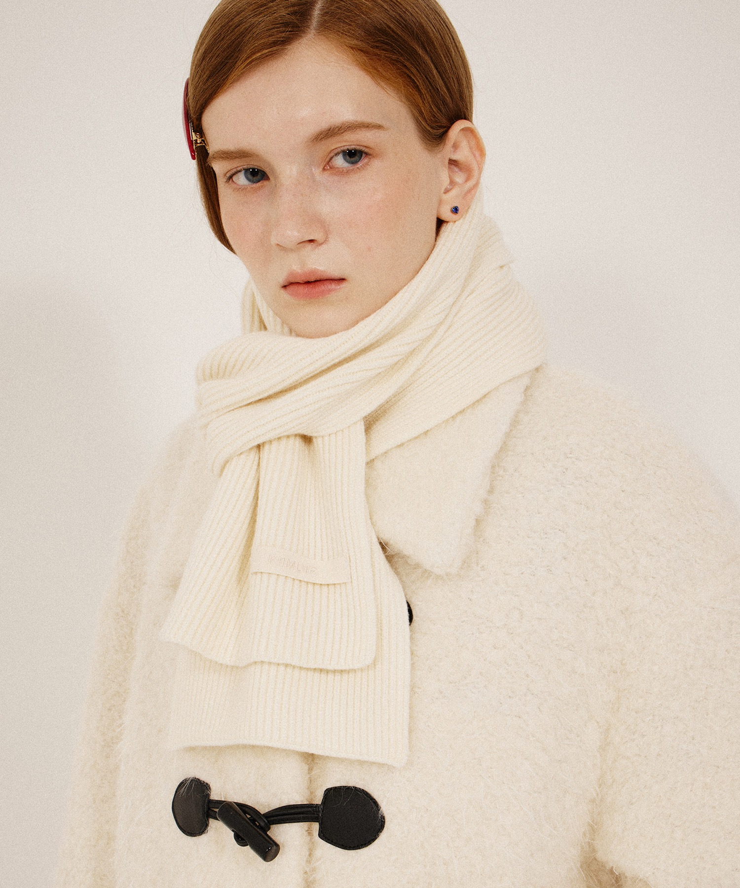 【KIIMUIR】 [SET] BASIC MUFFLER & FINGER HOLE KNIT GLOVES : 2 COLORS