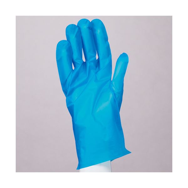 （まとめ） 旭創業フレッシュエンボス（バイオマス） M 外エンボス ブルー 1箱（200枚） [x10セット]