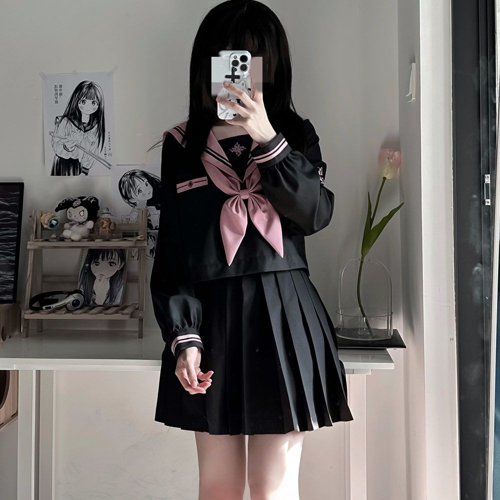 【高.品.質】セーラー服 パーティー コスプレ 悪魔 化け物 変装 学園祭 クリスマス 仮装 赤 衣装 お化け 文化祭:サイ 女性 定番ヤンキー 姐ギャル コスプレ 体育祭 女子高生 スーツ 長袖