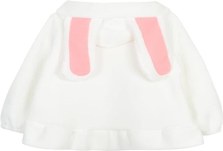 ぴゅありぼん 大きいサイズ うさ耳付き ふわふわ もこもこ パーカー( ホワイト, M)