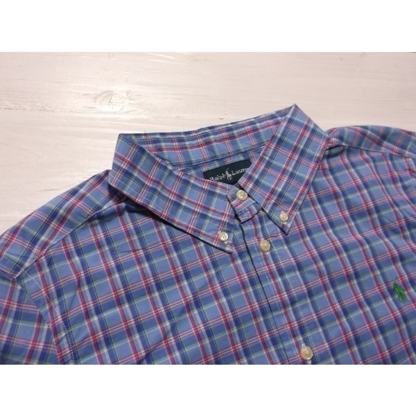 ボーイズサイズ 半袖 ボタンダウンシャツ ブルー boys PR2-686