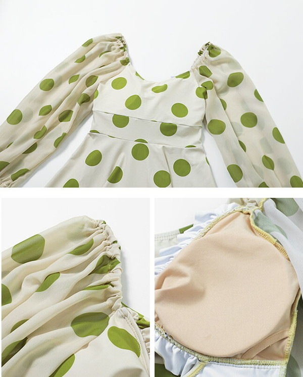 新品入荷 水着 レディース 体型カバー 体型カバー水着 ぽっちゃり ぽっちゃり オトナ女子 大きいサイズ フリル 可愛い お洒落 お腹カバー 着痩せ 袖付き ママ水着 お尻 ミセス フレア 20代 3