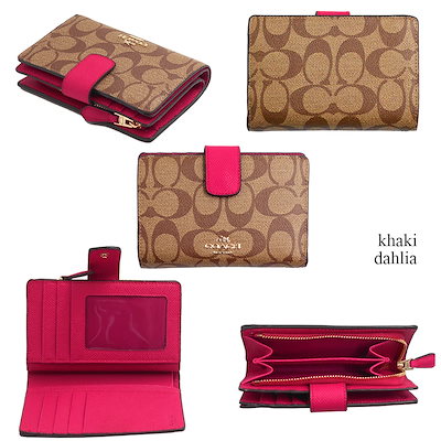 F53562 正規品-新品未使用　COACH コーチ 折り財布 Coach MEDIUM CORNER ZIP WALLET IN SIGNATURE F53562 F2355