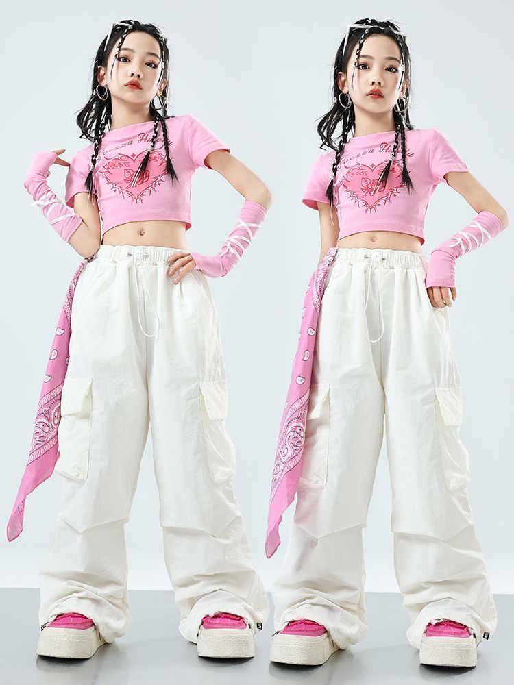 【1053人コレクション】子供のジャズダンスのクールな女の子のヒップホップストリートダンスのファッション服のおへそのジャズショーのショーのショーのショーのショーのショーのクールな服