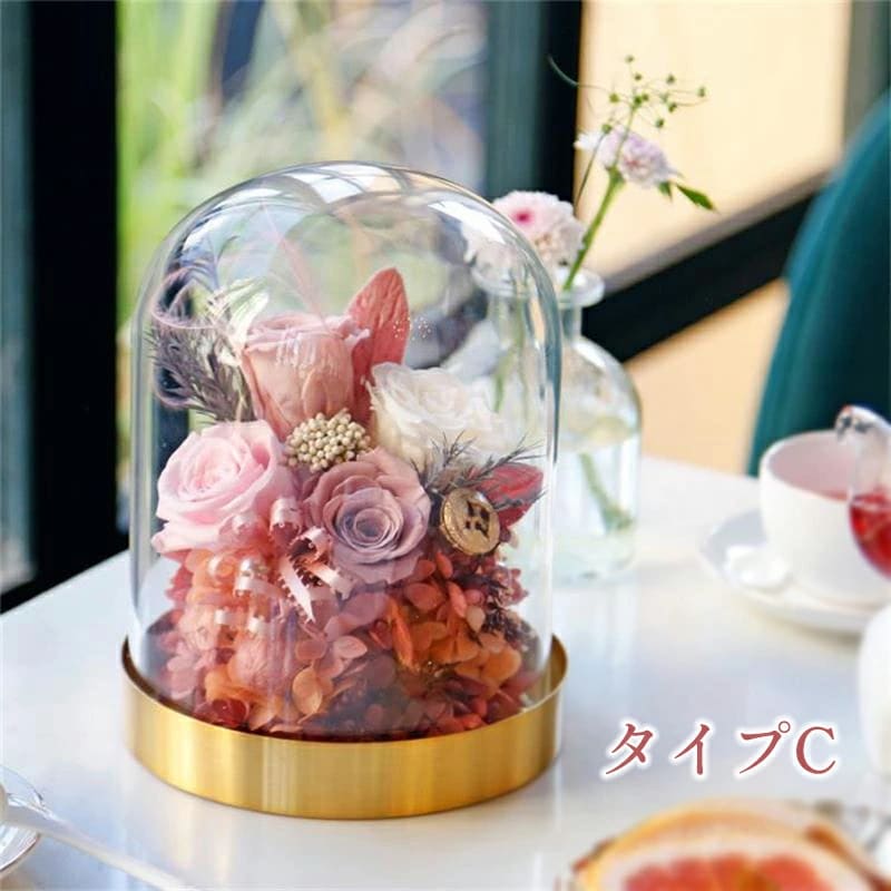 プリザーブドフラワー バラ フラワー ローズ ガラスドーム ブリザードフラワー
