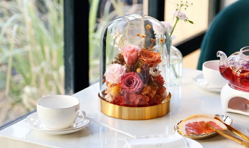 プリザーブドフラワー バラ フラワー ローズ ガラスドーム ブリザードフラワー