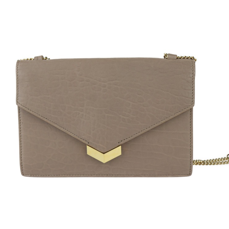 超美品 ジミーチュウ レイラ ショルダーバッグ GNL 163 レザー ライトモカ ゴールド金具 2WAY クラッチ【本物保証】