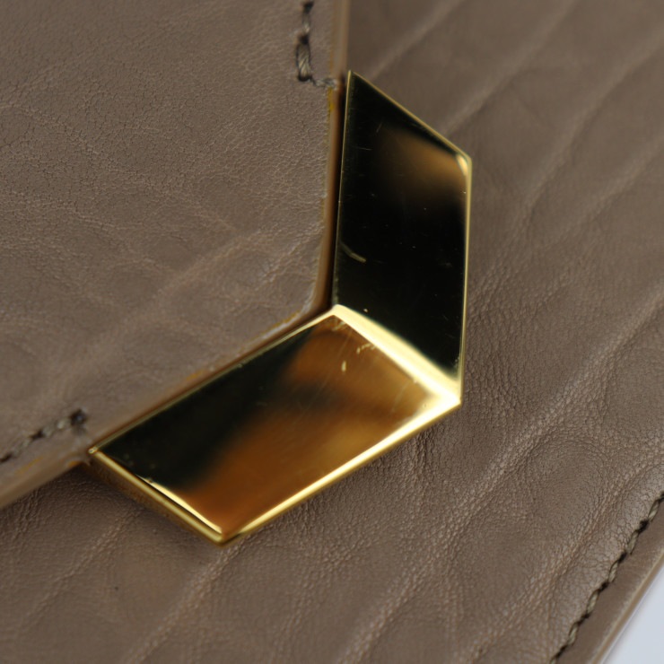 超美品 ジミーチュウ レイラ ショルダーバッグ GNL 163 レザー ライトモカ ゴールド金具 2WAY クラッチ【本物保証】