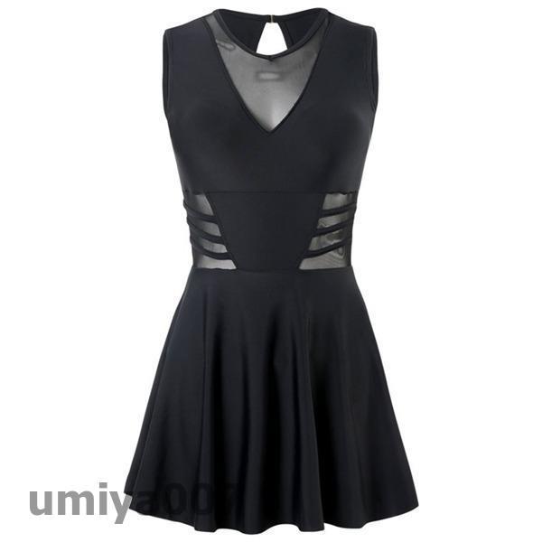 水着レディース ワンピース 体型カバー 20代 30代 40代 ママ水着 ビーチ 大人 可愛い リゾート 大きいサイズ 露出控えめ 黒 オールインワン 春コーデ