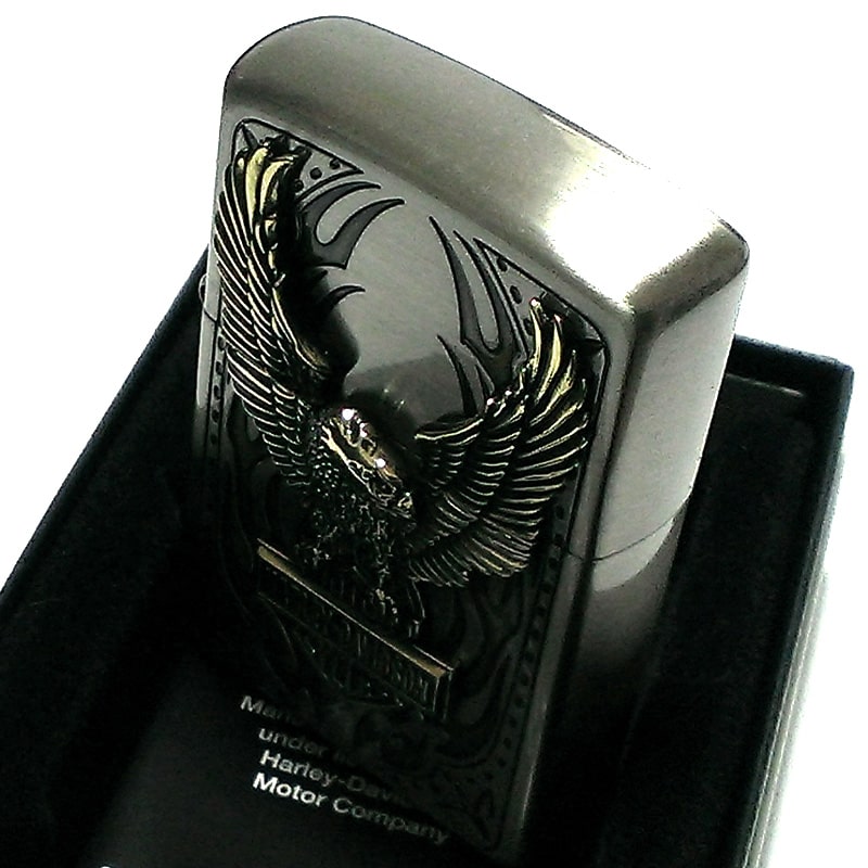 ZIPPO ライター ハーレーダビッドソン ジッポ アンティークニッケル＆ゴールド 金銀 古美仕上げ 鷲 メタル イーグル 日本国内限定モデル かっこいい ジッポー