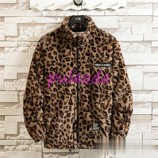 Qoo10] ムートンジャケット メンズ 豹柄 ヒョウ