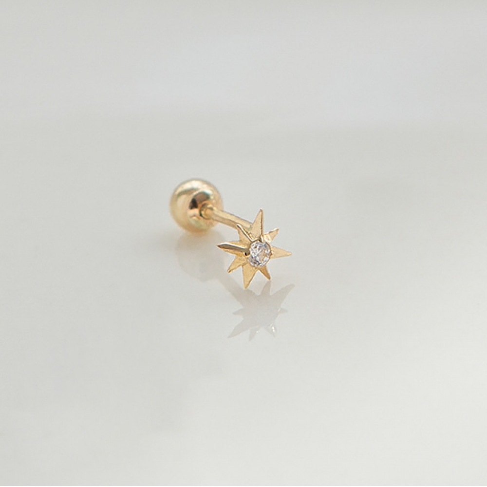 LUNNE 14k フラグメントキュービックピアス (14k ゴールド) S11 LUNNE 14k フラグメントキュービックピアス (14k ゴールド) S11