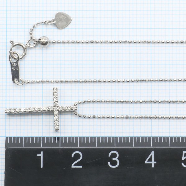 K18 18金 WG ホワイトゴールド ネックレス ダイヤ 0.15 約45cm ジュエリー 中古 K18 18金 WG ホワイトゴールド ネックレス ダイヤ 0.15 約45cm ジュエリー 中古