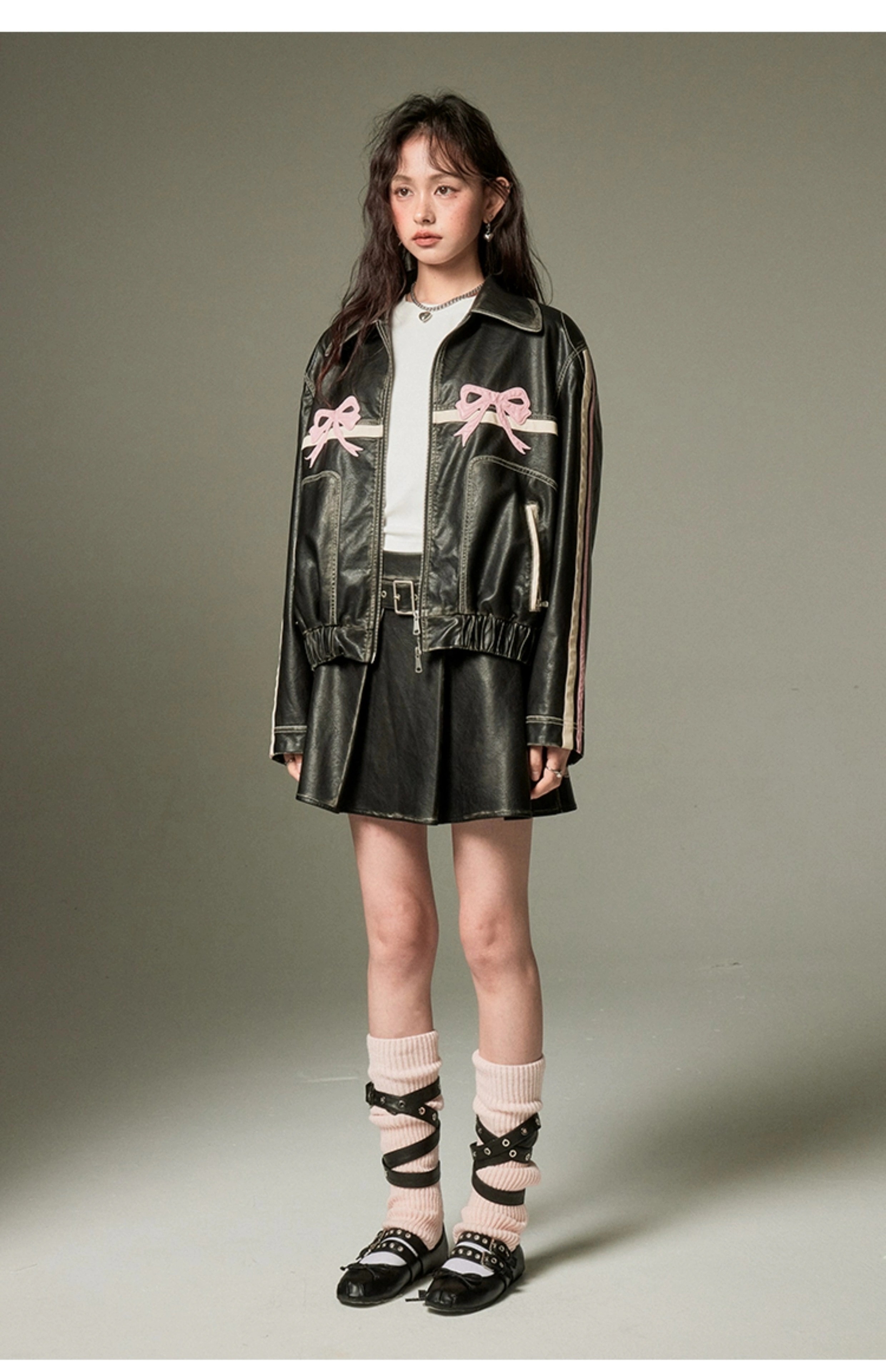 2024 春 甘くてかっこいい 長袖 かわいい ショート丈 アウター ブラック 羽織りレディーストップス合成 バイカラーカジュアル 女っぽフレンチきれいめコーデファッション 色っぽ トラック大人