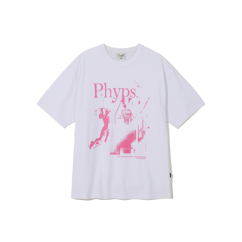 体育科 5/30 배송 PHYPS バスケットボール ダンク ショット SS ホワイト / ピンク