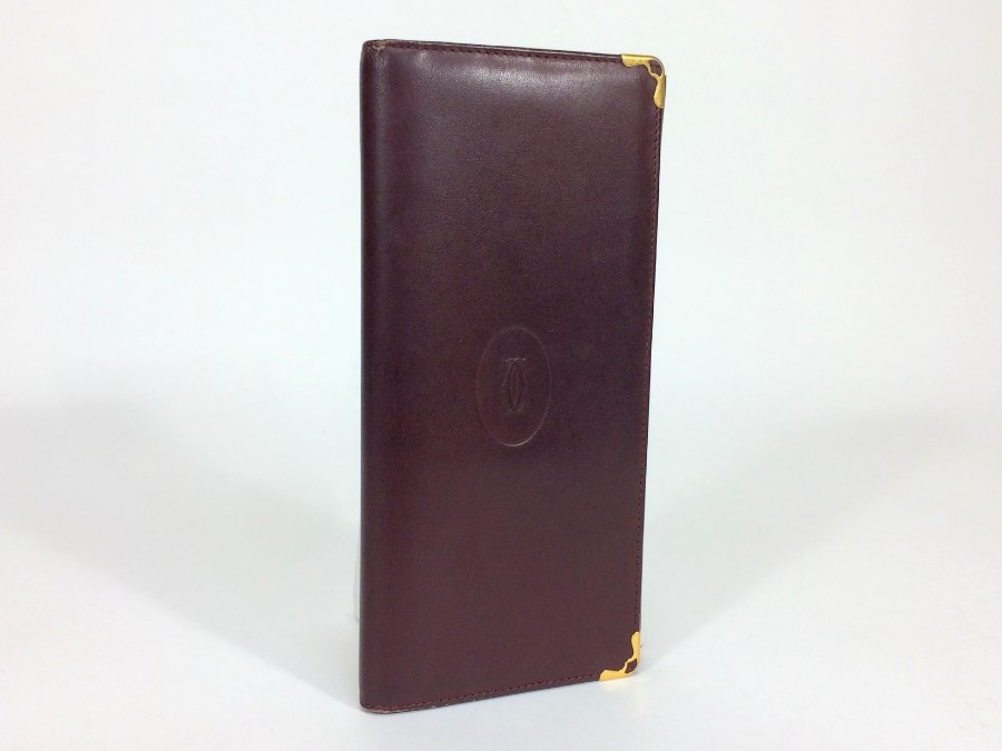 長財布 マストライン レザー ボルドー 【中古品】