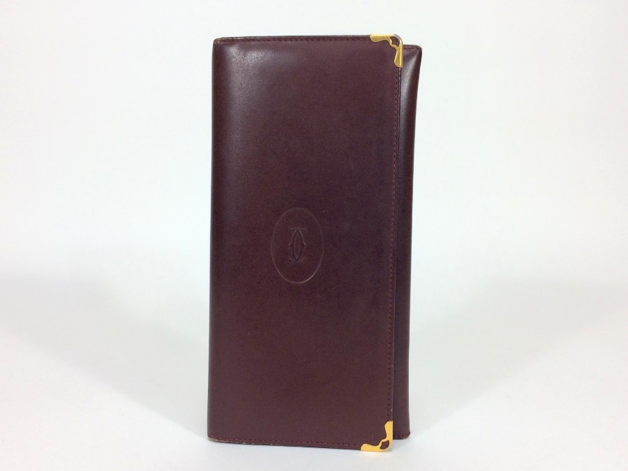 長財布 マストライン レザー ボルドー 【中古品】