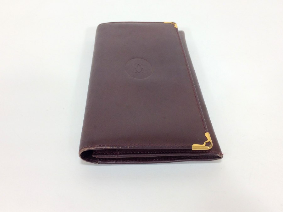 長財布 マストライン レザー ボルドー 【中古品】