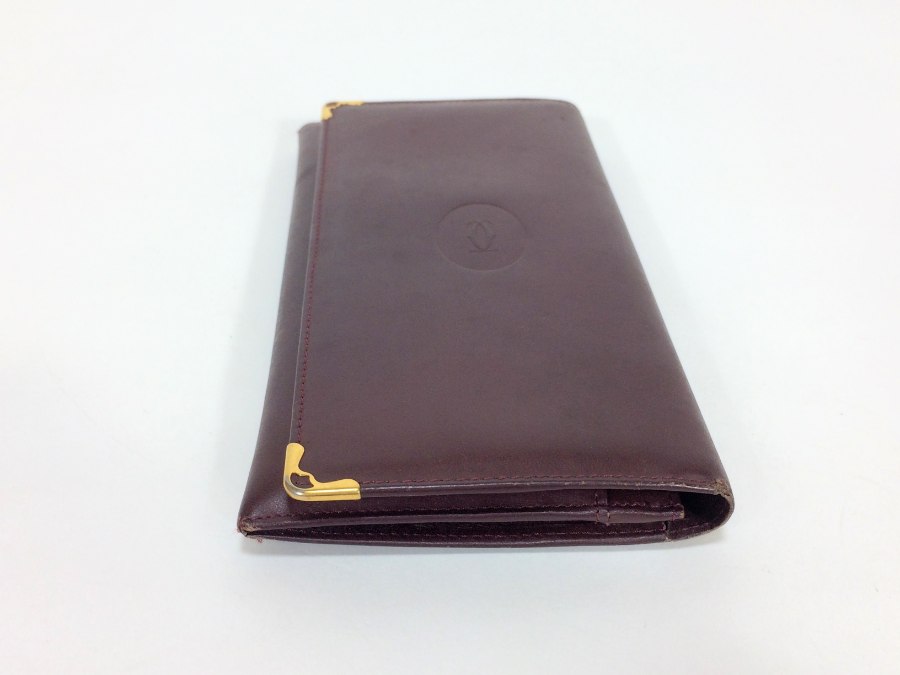 長財布 マストライン レザー ボルドー 【中古品】
