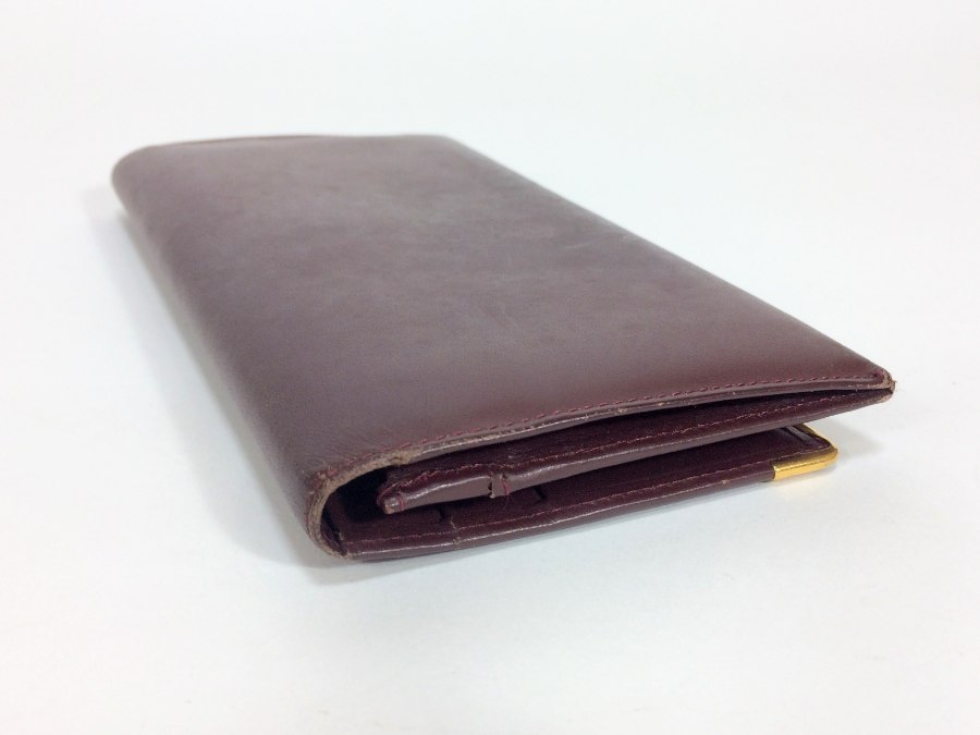 長財布 マストライン レザー ボルドー 【中古品】
