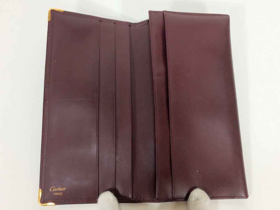 長財布 マストライン レザー ボルドー 【中古品】