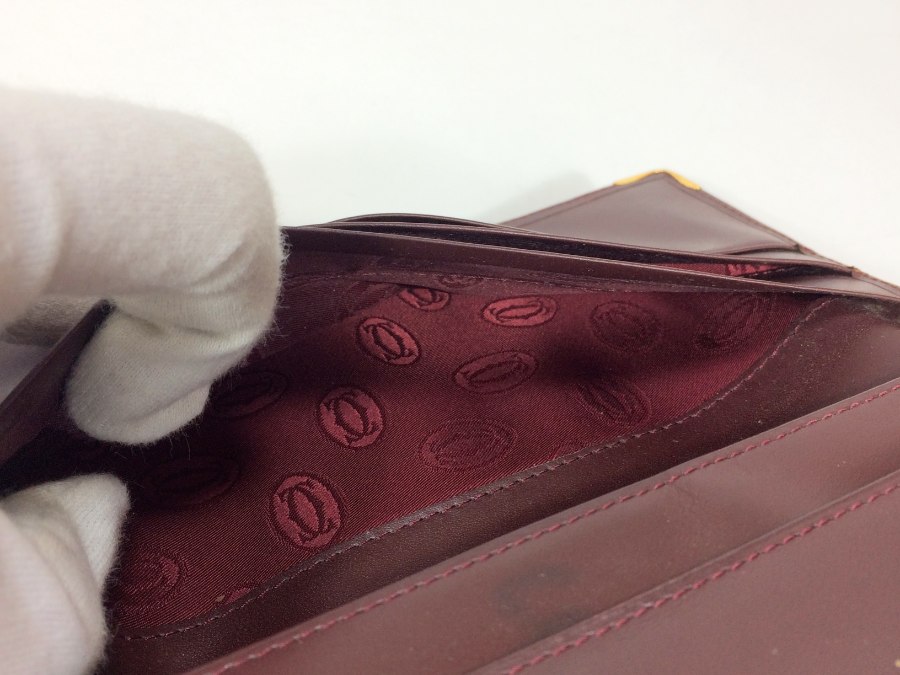 長財布 マストライン レザー ボルドー 【中古品】