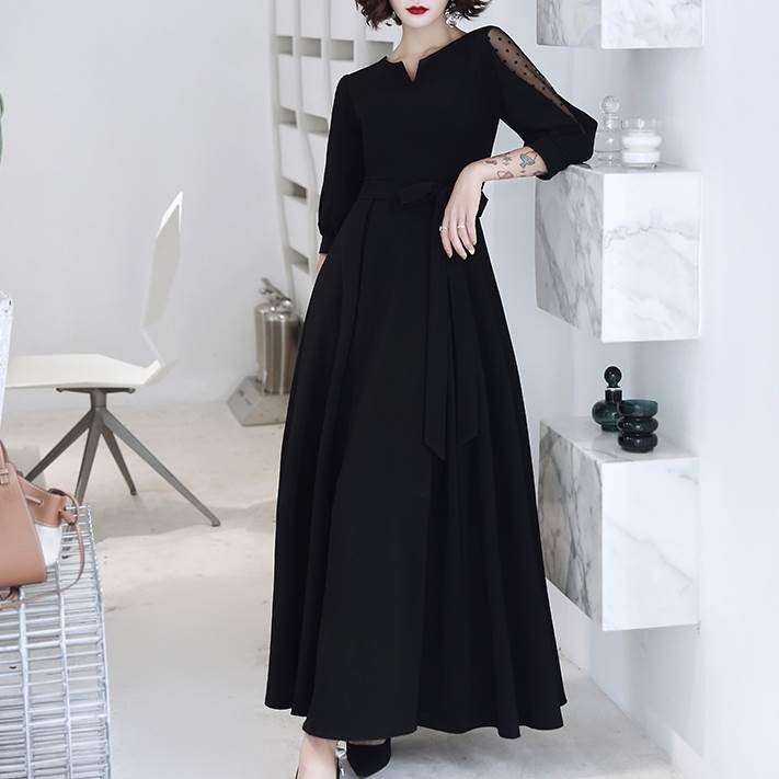 ロング ドレス パーティードレス 個性的 黒 袖あり シフォン 透け感 結婚式 二次会 お呼ばれ フォーマル 演奏会 ピアノ 発表会 ドレス 大人 かっこいい 可愛い レディース キラキラ ライン 大 pattayablatt.com