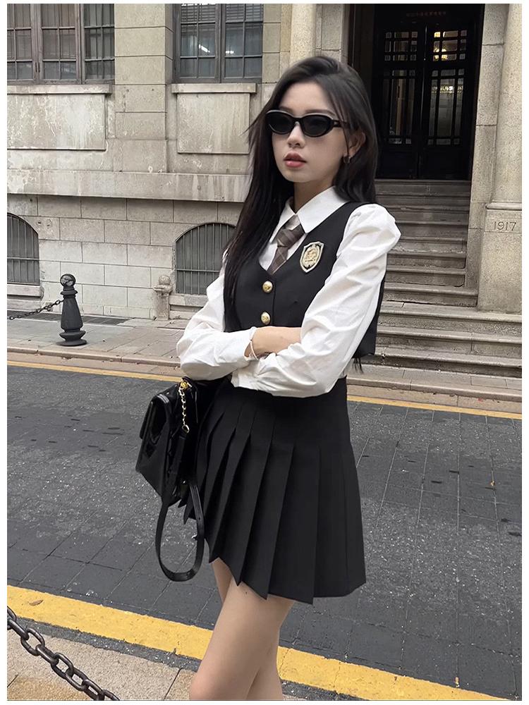 韓国っぽ 3点セット ジャケット シャツプリーツスカート セットアップ ブラウス トップス ネクタイ ミニスカート ショート丈 ボトムス 美脚 脚長 長袖 JK 女子高生コスプレ 仮装 卒業式 韓国っぽ 3点セット ジャケット シャツプリーツスカート セットアップ ブラウス トップス ネクタイ ミニスカート ショート丈 ボトムス 美脚 脚長 長袖 JK 女子高生コスプレ 仮装 卒業式