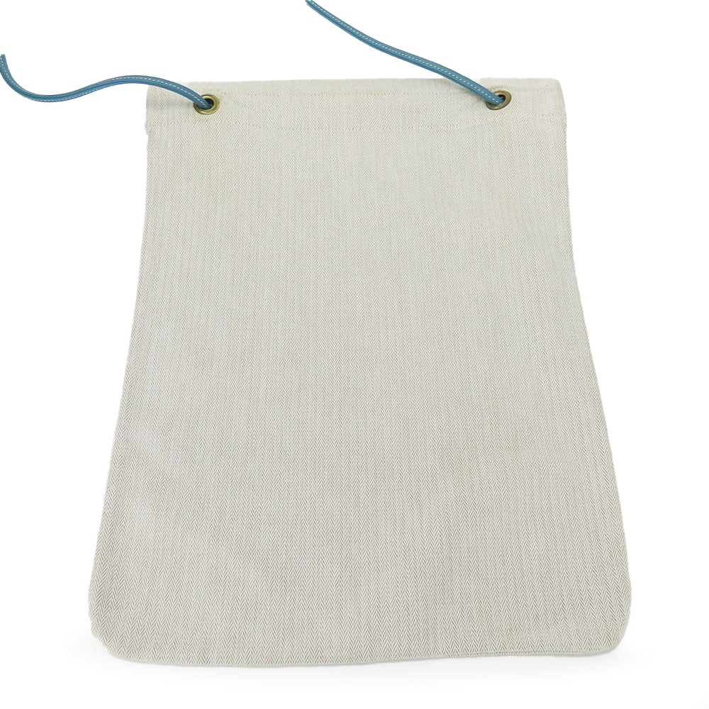 中古 ショルダーバッグ アリーヌGM コットン レザー ベージュ ブルー 肩掛け カジュアル レディース メンズ 中古 ショルダーバッグ アリーヌGM コットン レザー ベージュ ブルー 肩掛け カジュアル レディース メンズ