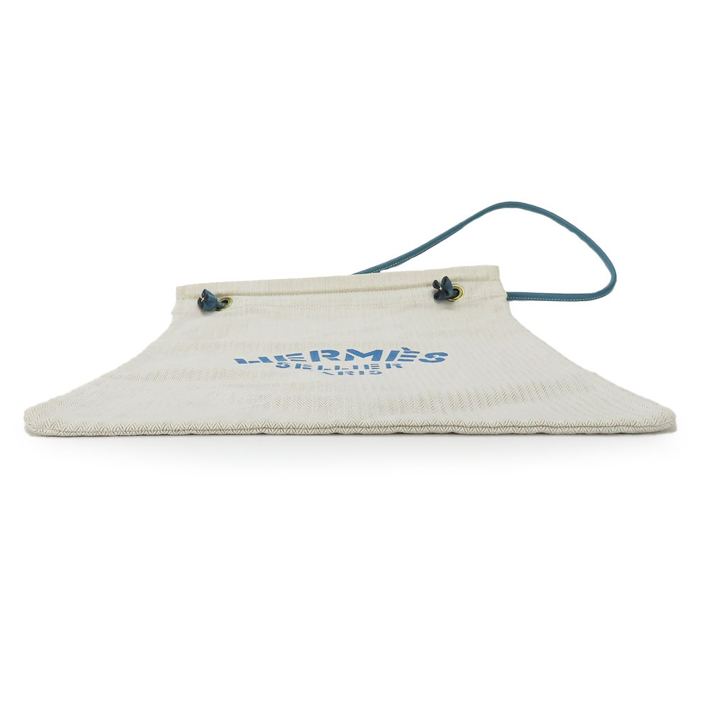 中古 ショルダーバッグ アリーヌGM コットン レザー ベージュ ブルー 肩掛け カジュアル レディース メンズ 中古 ショルダーバッグ アリーヌGM コットン レザー ベージュ ブルー 肩掛け カジュアル レディース メンズ