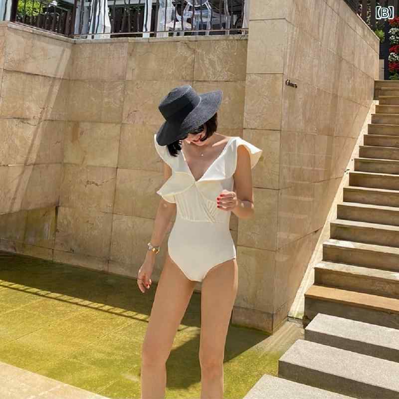 ワンピース 水着 女性用 フリル お腹 カバー スリム 魅惑的 背中 開いた スパ スイムウェア 海 プール レジャー 海水浴 夏 レディース ワンピース 水着 女性用 フリル お腹 カバー スリム 魅惑的 背中 開いた スパ スイムウェア 海 プール レジャー 海水浴 夏 レディース