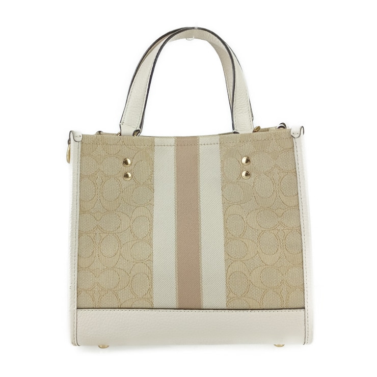 COACH コーチ ハンドバッグ デンプシー トート 22 C8417 ベージュ系 ゴールド金具 シグネチャー ジャカード レザー レディース 2WAY ショルダーバッグ【本物保証】 COACH コーチ ハンドバッグ デンプシー トート 22 C8417 ベージュ系 ゴールド金具 シグネチャー ジャカード レザー レディース 2WAY ショルダーバッグ【本物保証】