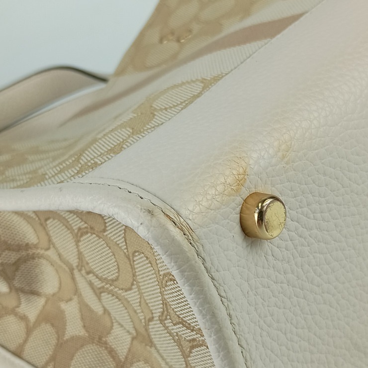 COACH コーチ ハンドバッグ デンプシー トート 22 C8417 ベージュ系 ゴールド金具 シグネチャー ジャカード レザー レディース 2WAY ショルダーバッグ【本物保証】 COACH コーチ ハンドバッグ デンプシー トート 22 C8417 ベージュ系 ゴールド金具 シグネチャー ジャカード レザー レディース 2WAY ショルダーバッグ【本物保証】