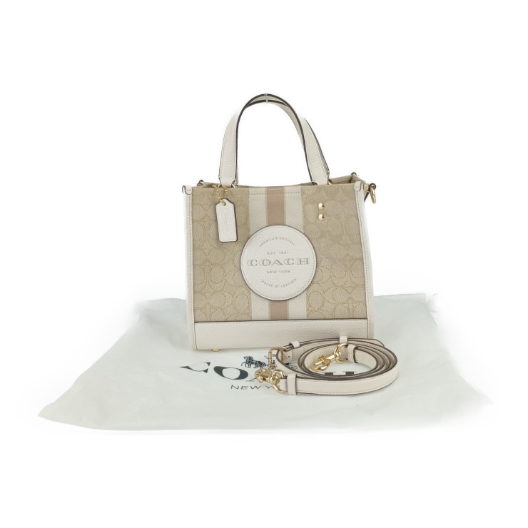 COACH コーチ ハンドバッグ デンプシー トート 22 C8417 ベージュ系 ゴールド金具 シグネチャー ジャカード レザー レディース 2WAY ショルダーバッグ【本物保証】 COACH コーチ ハンドバッグ デンプシー トート 22 C8417 ベージュ系 ゴールド金具 シグネチャー ジャカード レザー レディース 2WAY ショルダーバッグ【本物保証】