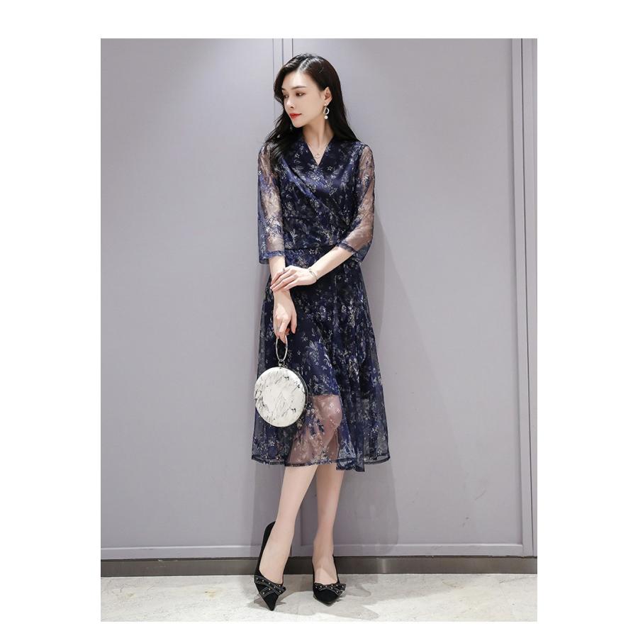 ワンピース レディース 春夏 きれいめ マキシ丈ワンピース 韓国風 花柄 シフォン 七分袖 ロング丈 オシャレ 結婚式ドレス 着痩せ 新作 上品 4色 ワンピース レディース 春夏 きれいめ マキシ丈ワンピース 韓国風 花柄 シフォン 七分袖 ロング丈 オシャレ 結婚式ドレス 着痩せ 新作 上品 4色