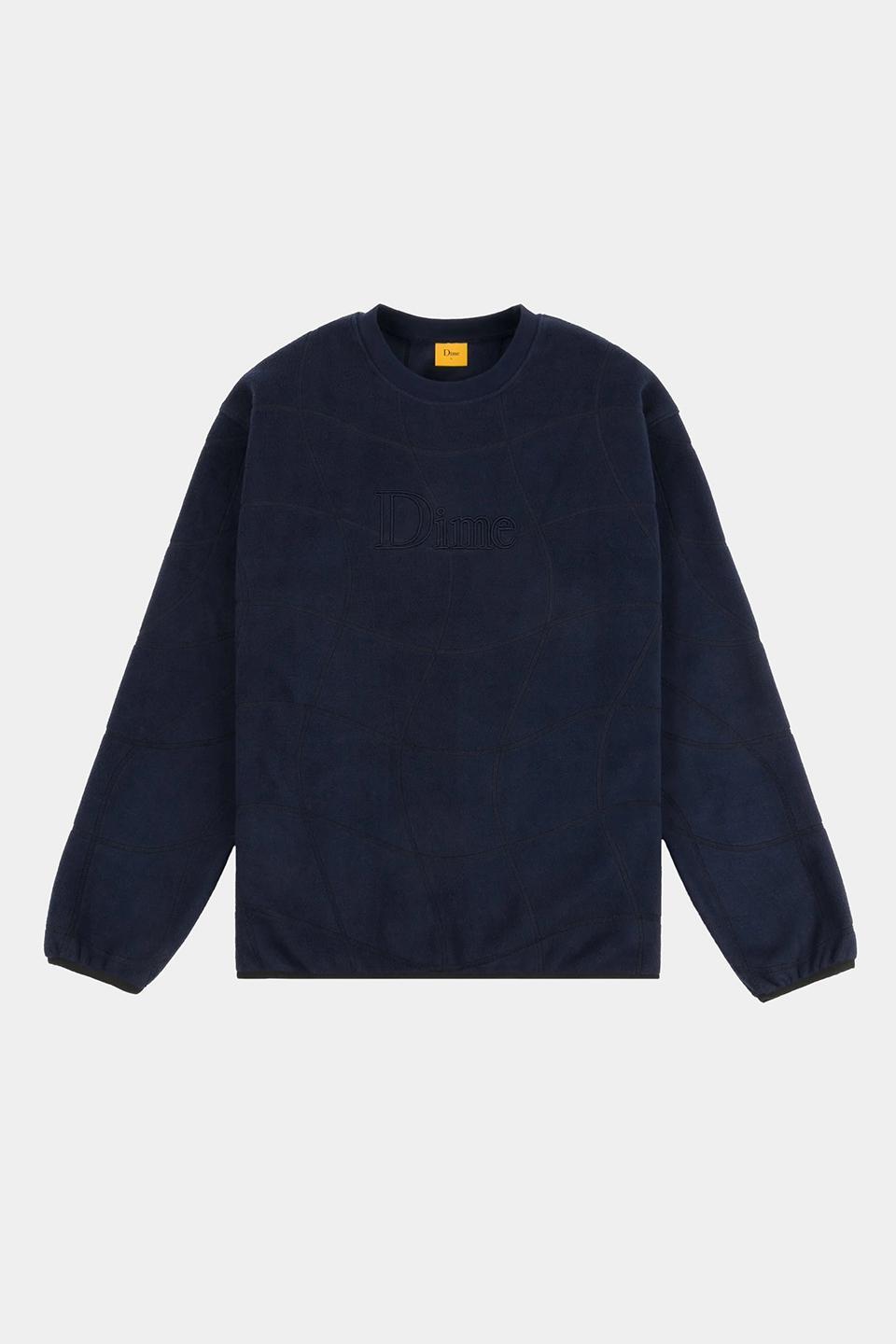 Dime ネイビー CLASSIC WAVE POLAR CREWNECK DIME】 CLASSIC WAVE POLAR CREWNECK : NAVY