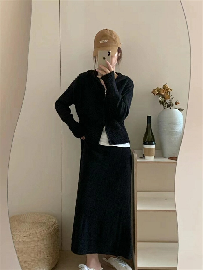 セットアップ レディース ニット 秋冬 カジュアル 上下セット 重ね着 2点セット 暖か 長袖 スカート ジャケット フード付き ニットパーカー カーディガン 体型カバー ゆったり リブニット グレ セットアップ レディース ニット 秋冬 カジュアル 上下セット 重ね着 2点セット 暖か 長袖 スカート ジャケット フード付き ニットパーカー カーディガン 体型カバー ゆったり リブニット グレ