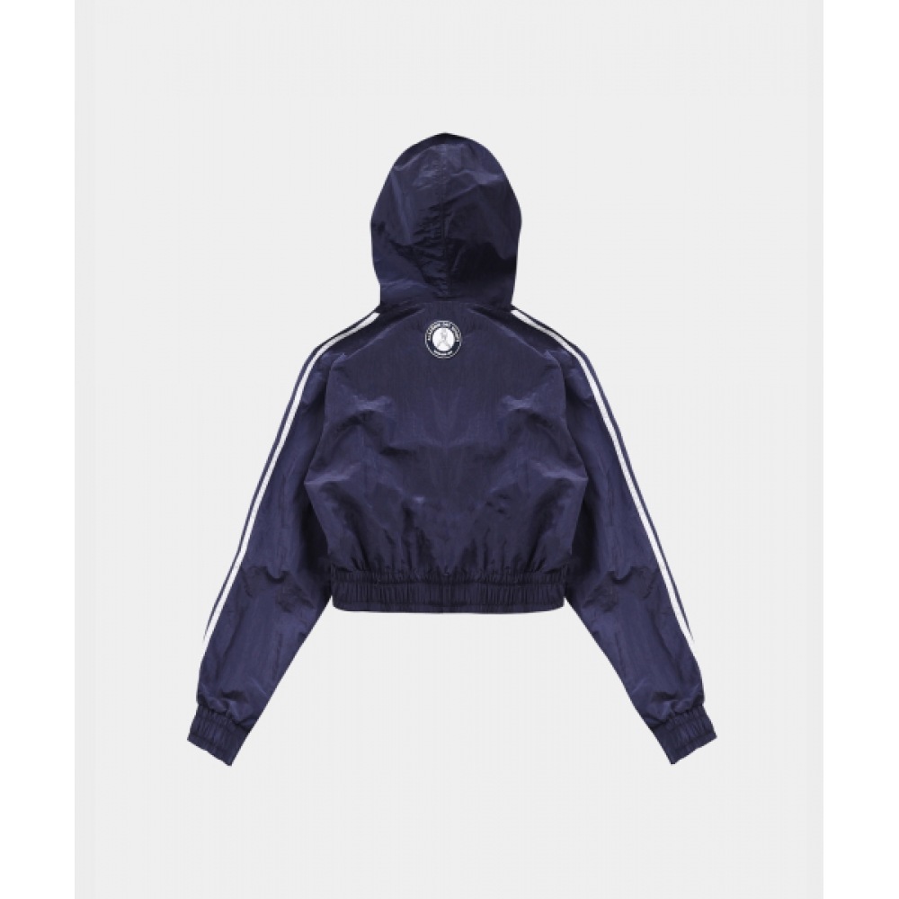 BADBLOOD ADS ビンテージフード付きトラックジャケット-ネイビー