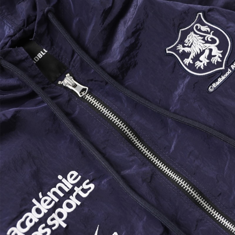 BADBLOOD ADS ビンテージフード付きトラックジャケット-ネイビー