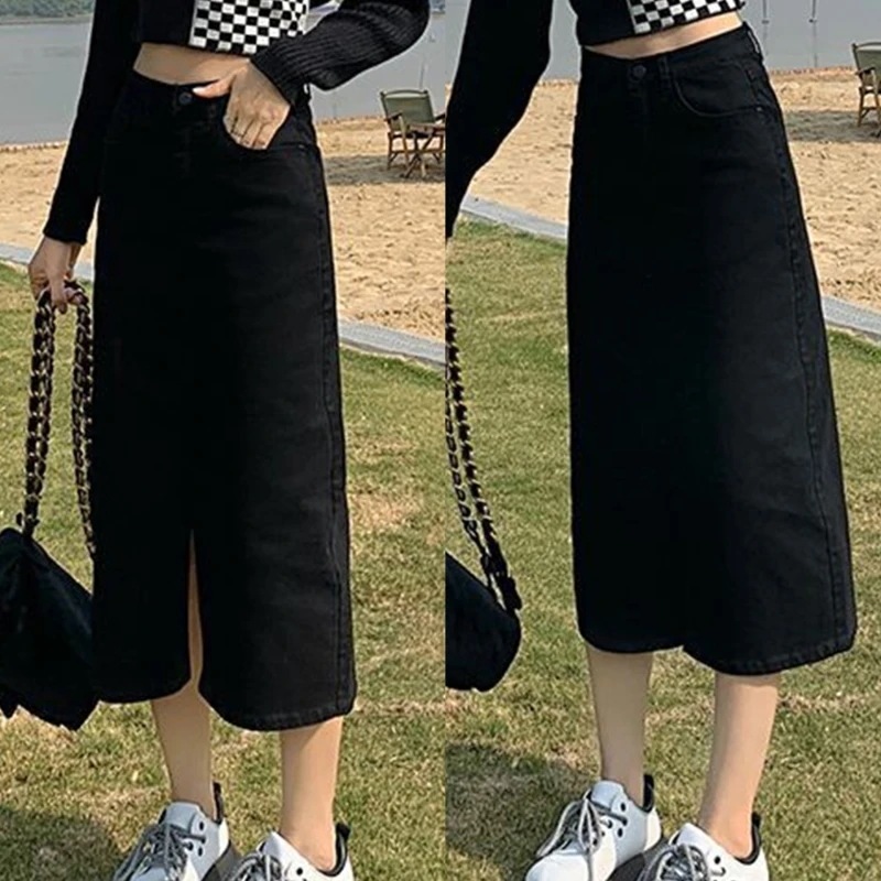 納期1~3週間程:女性のヴィンテージロングデニムスカート,ハイウエスト,空中ブランコカット,韓国風,春夏ファッション,女の子,無地 納期1~3週間程:女性のヴィンテージロングデニムスカート,ハイウエスト,空中ブランコカット,韓国風,春夏ファッション,女の子,無地