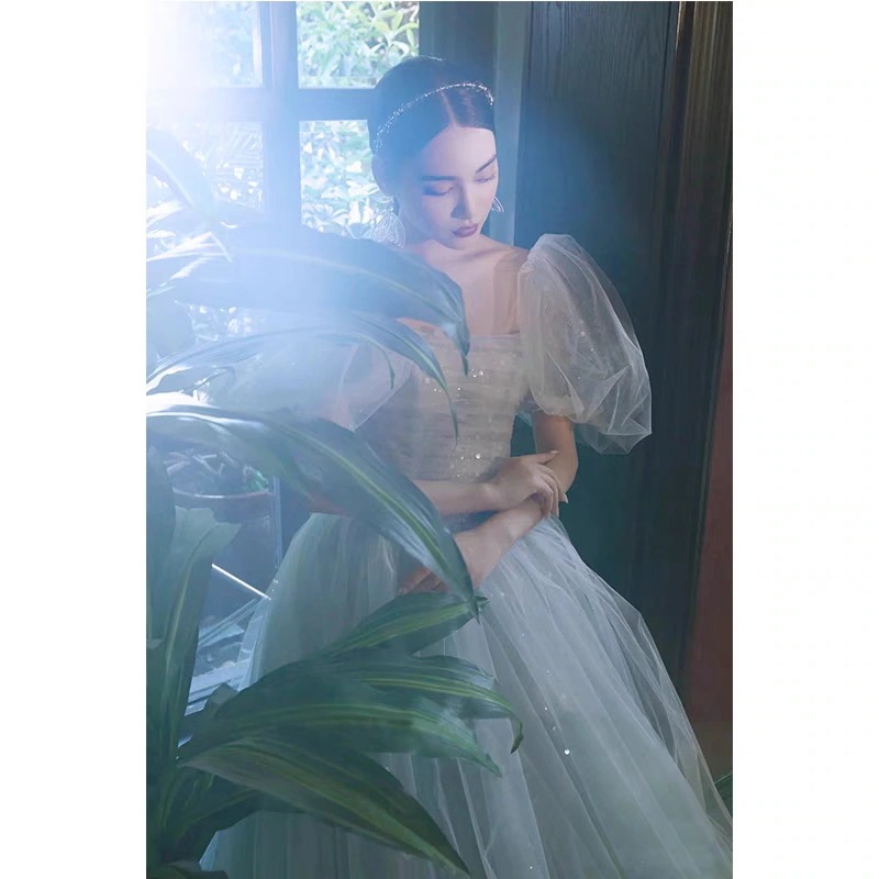 ウェディングドレス 二次会 花嫁 パフスリーブ レースのドレス ふわふわのドレス結婚式 披露宴 演奏会発表会 卒業会 ウェディングドレス 二次会 花嫁 パフスリーブ レースのドレス ふわふわのドレス結婚式 披露宴 演奏会発表会 卒業会