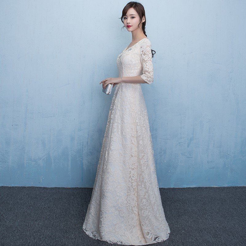 パーティードレス ロングドレス 演奏会 vネック 袖あり レース イブニングドレス 大きいサイズ ブ パーティードレス ロングドレス 演奏会 vネック 袖あり レース イブニングドレス 大きいサイズ ブ