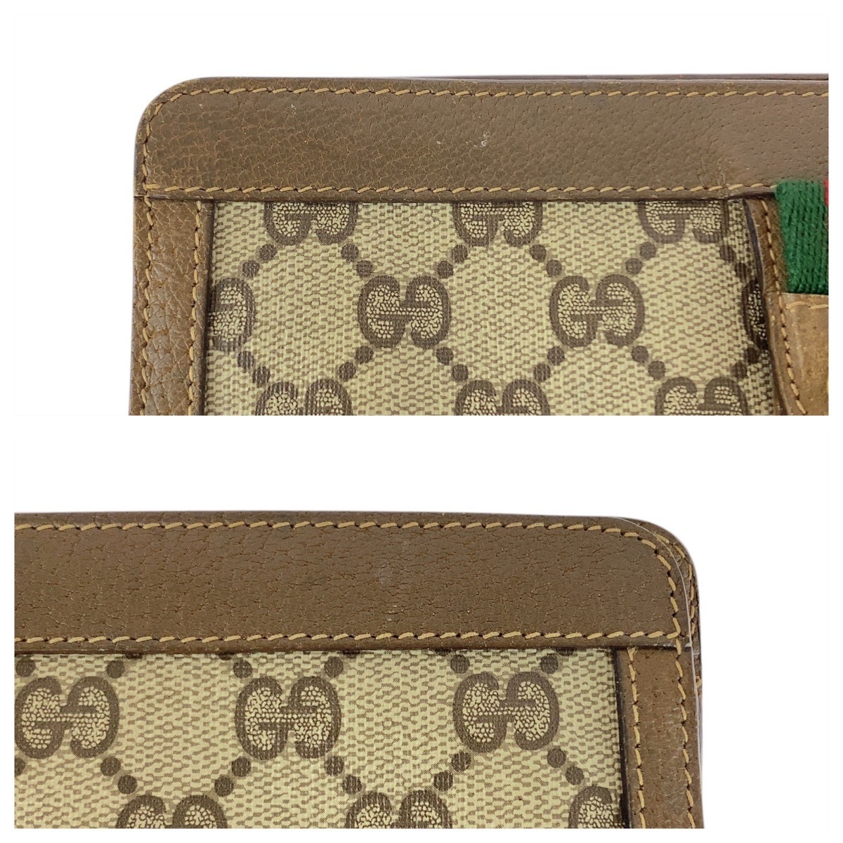 ヴィンテージ オールドグッチ シェリーライン ブラウン ベージュ