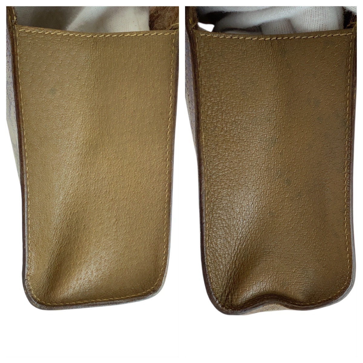 ヴィンテージ オールドグッチ シェリーライン ブラウン ベージュ