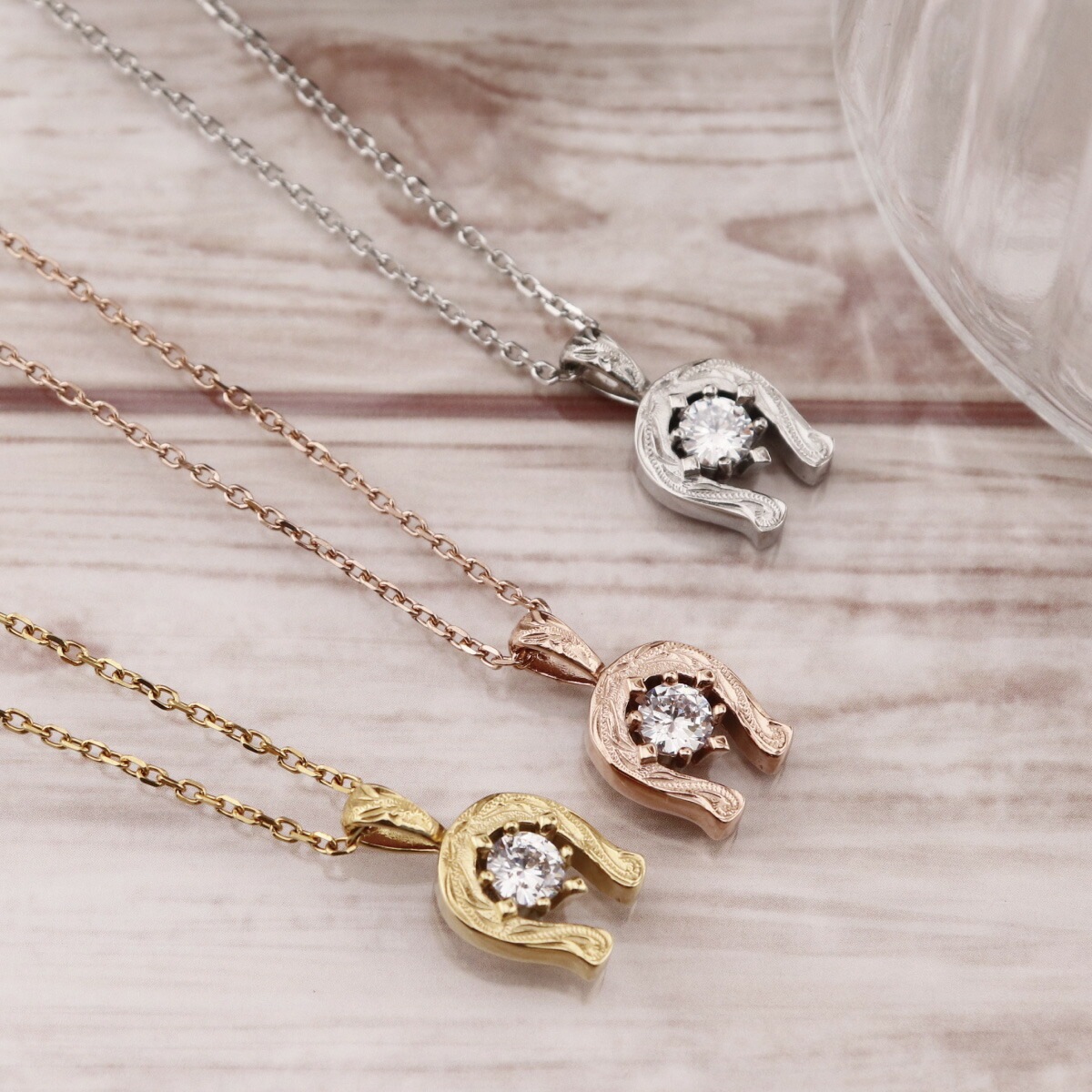 ネックレス レディース サージカルステンレス316L 馬蹄 ホースシュー 1粒 ハワイアンジュエリー ネックレス レディース サージカルステンレス316L 馬蹄 ホースシュー 1粒 ハワイアンジュエリー