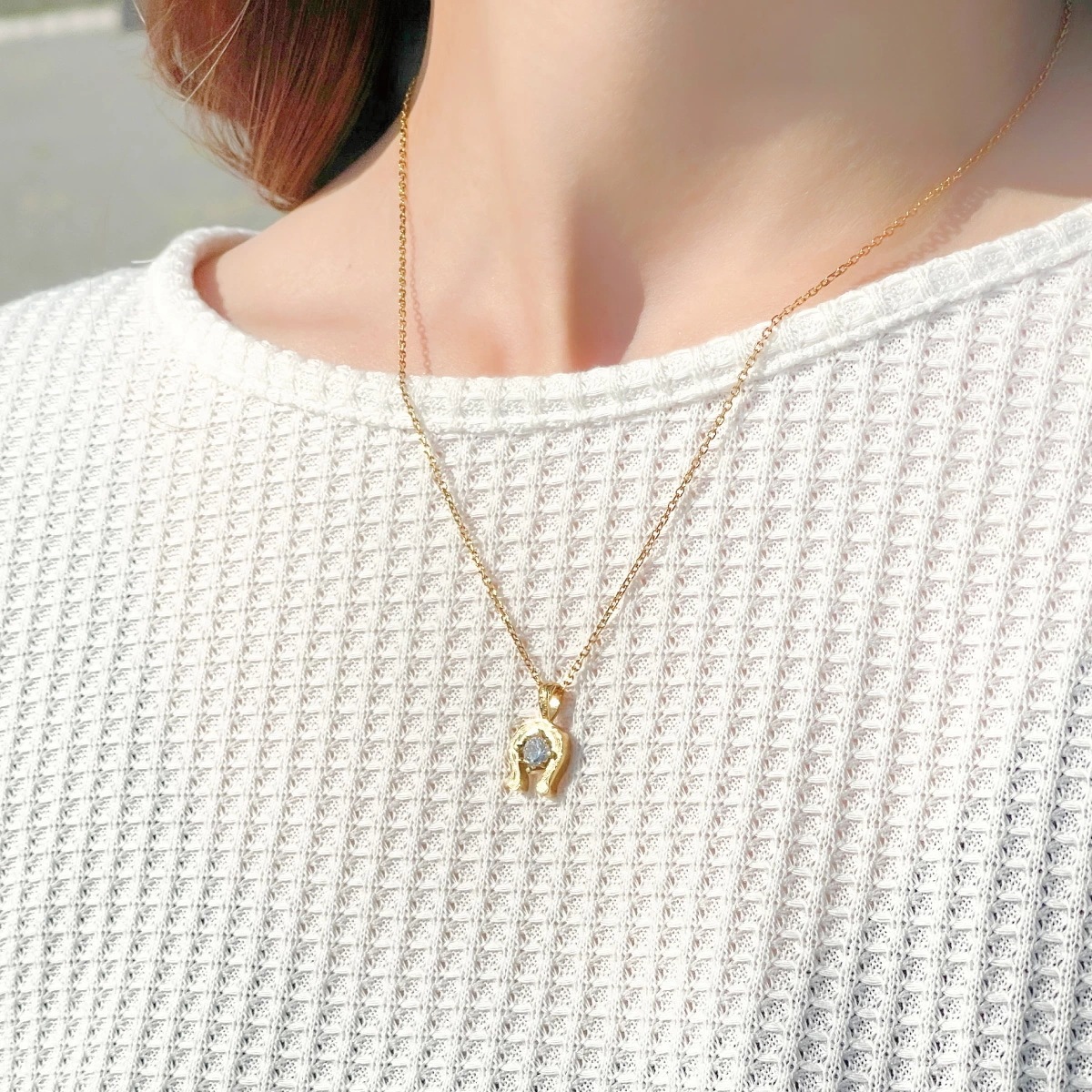 ネックレス レディース サージカルステンレス316L 馬蹄 ホースシュー 1粒 ハワイアンジュエリー ネックレス レディース サージカルステンレス316L 馬蹄 ホースシュー 1粒 ハワイアンジュエリー