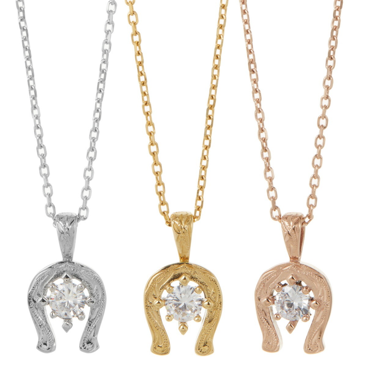 ネックレス レディース サージカルステンレス316L 馬蹄 ホースシュー 1粒 ハワイアンジュエリー ネックレス レディース サージカルステンレス316L 馬蹄 ホースシュー 1粒 ハワイアンジュエリー